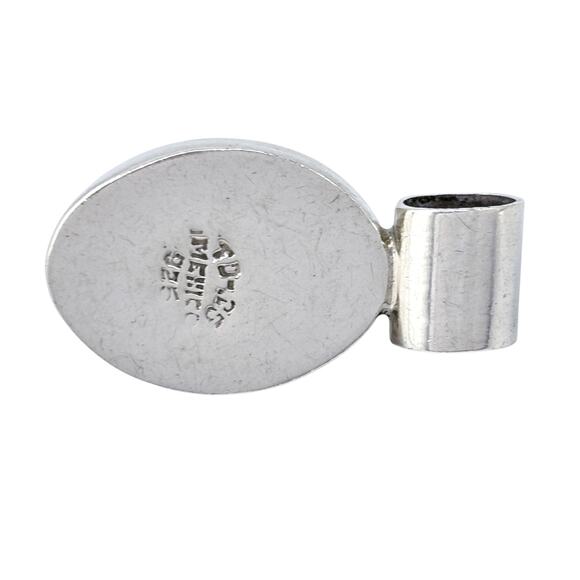 Vintage Mexico Taxco TO-25 Sterling Sterling Silver 925 Blue Cat's Eye Pendant - Picture 5 of 8